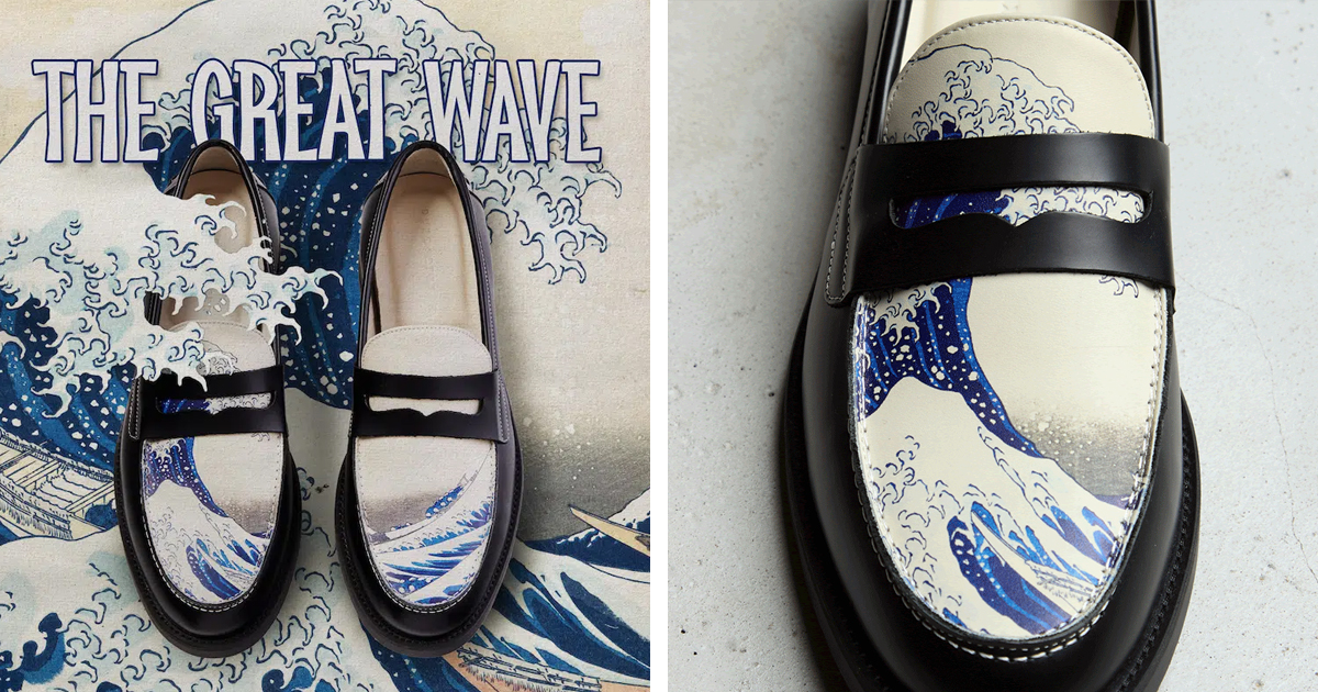 These ‘Great Wave’ Penny Loafers Let You Flaunt an Iconic Piece of Art History With Every Step You Take