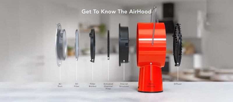 The AirHood 2 is a portable range hood with improved power and reduced noise