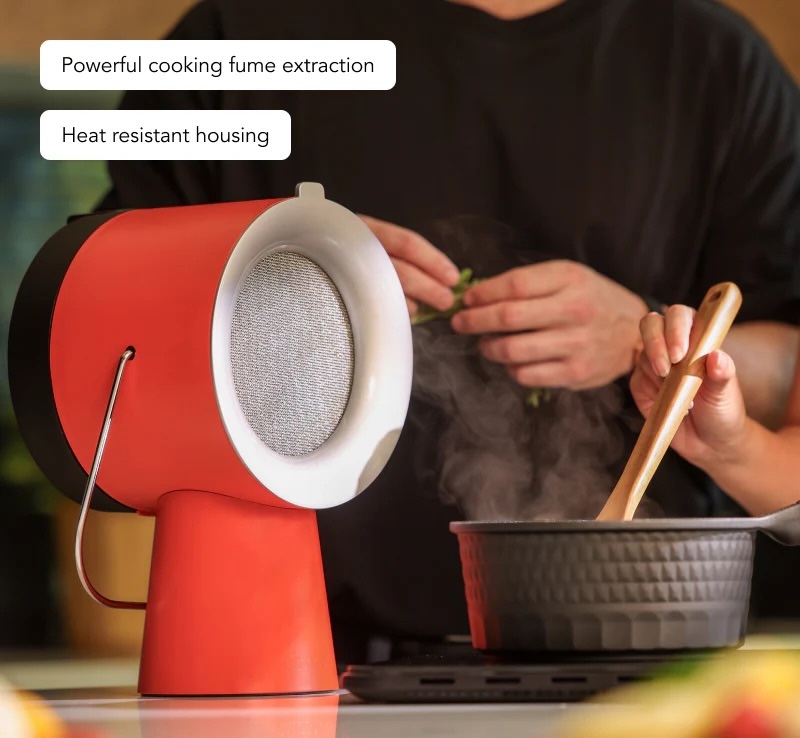 The AirHood 2 is a portable range hood with improved power and reduced noise