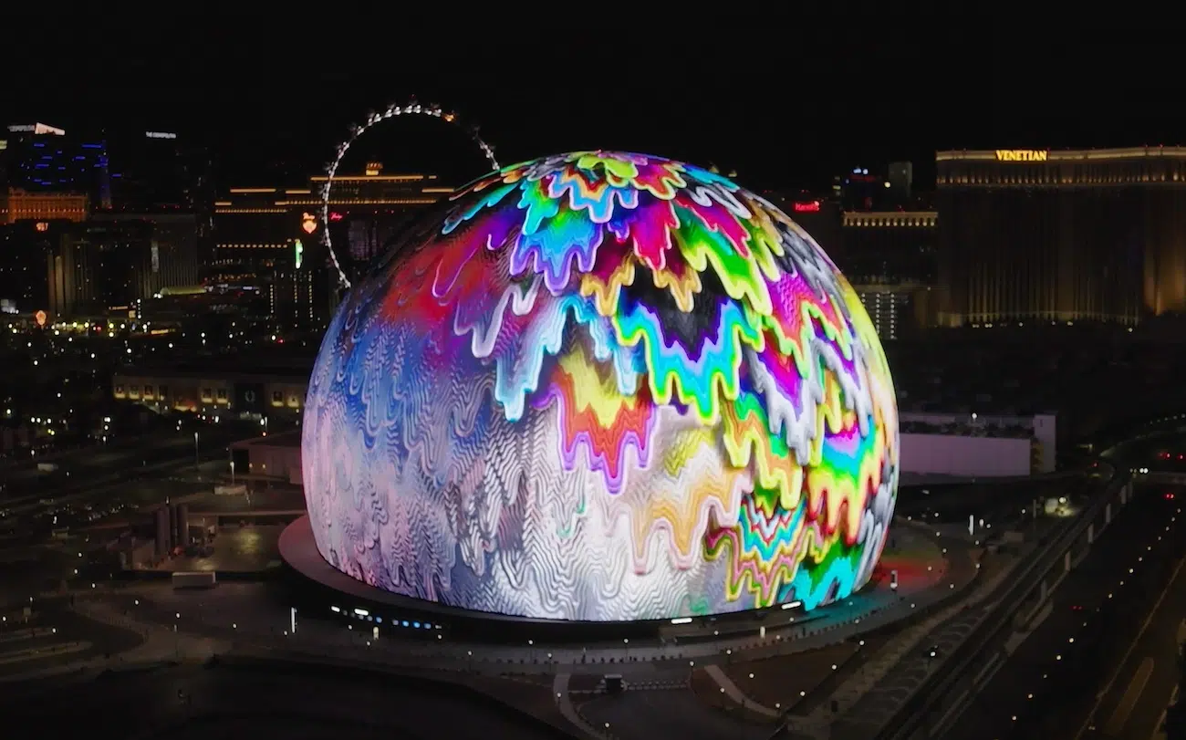 Jen Stark Artwork on the Sphere in Las Vegas