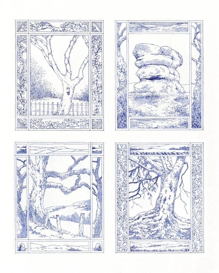Serenity in Nature Captured Through Hatched Fountain Pen Drawings in ...