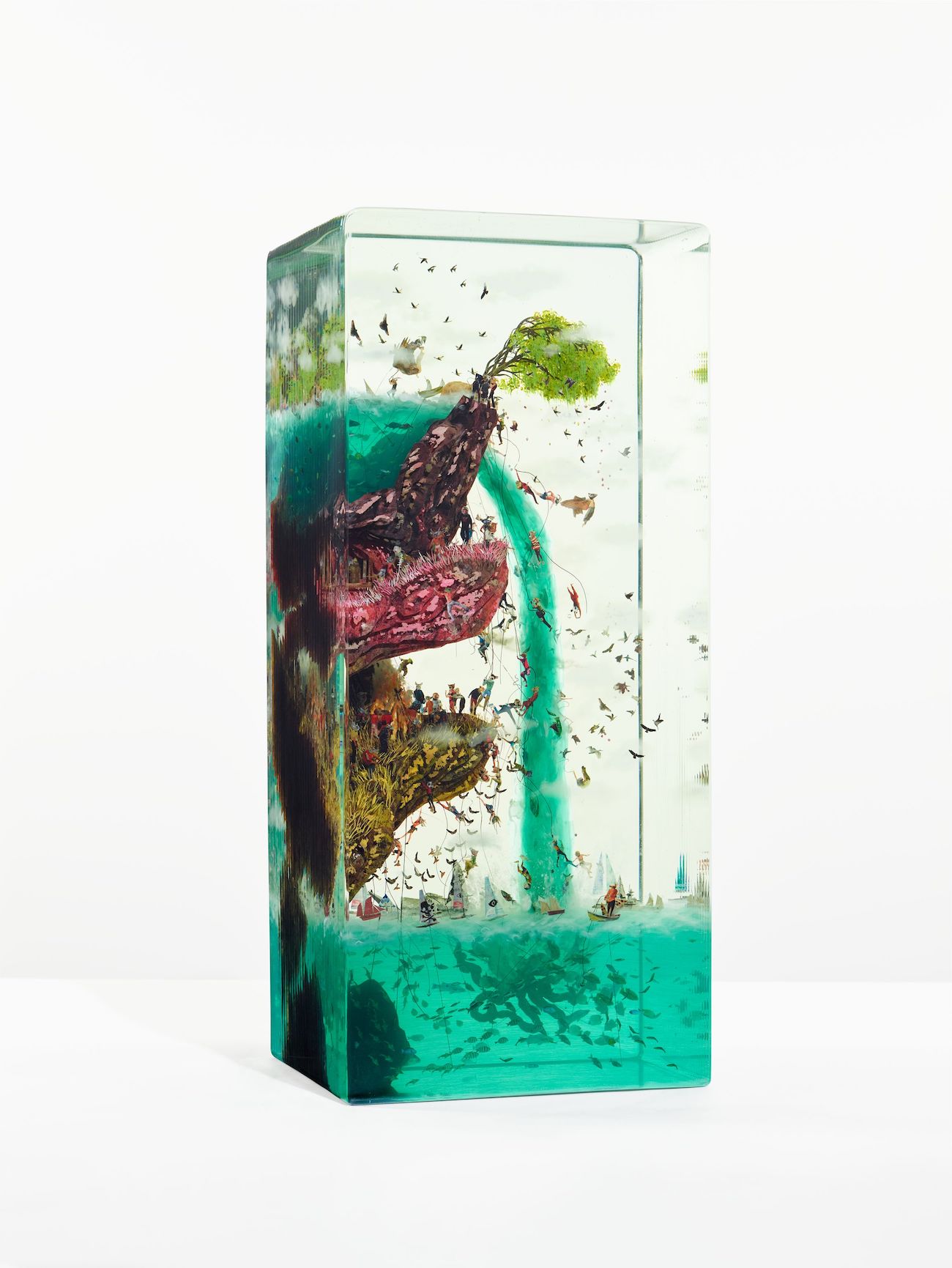 "The Habit of Nature (Study 2)," 2025, glass, epoxy, collage, acrylic paint