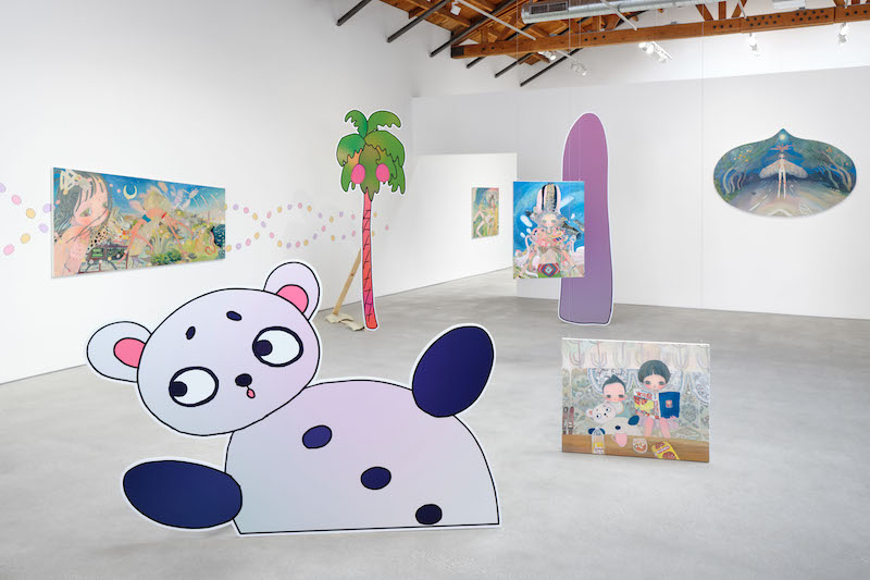 Installation view of AYA TAKANO’s “how deep how far we can go” at Perrotin Los Angeles, 2025. (Photo: Paul Salveson. ©2025 AYA TAKANO/Kaikai Kiki Co., Ltd. All Rights Reserved.)