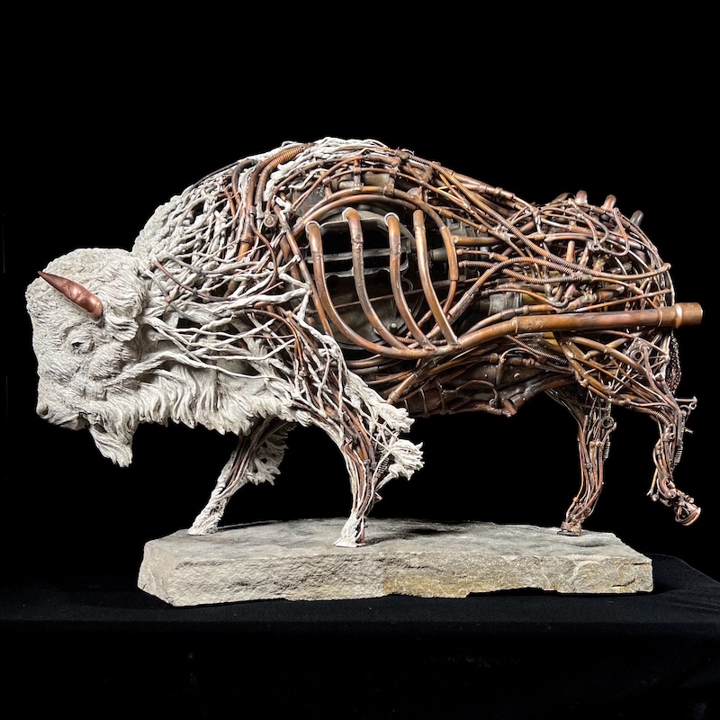 Sculpture of a bison by Chris Hynes