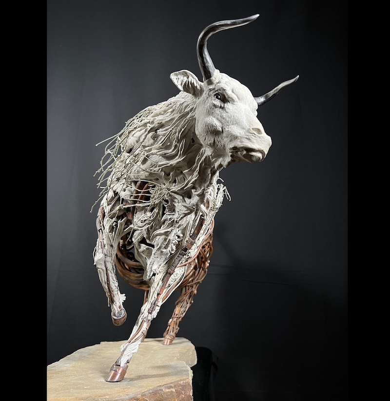 Sculpture of a bull by Chris Hynes
