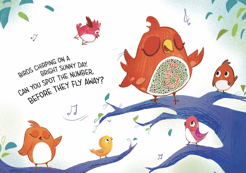 Spread from Navneet's "Color Blindness Detection Book," published for free and online in spring 2025