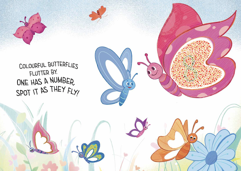 Spread from Navneet's "Color Blindness Detection Book," published for free and online in spring 2025