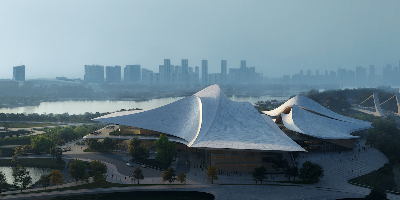 El techo del Shaoxing Cultural and Arts Center de Zaha Hadid Architects