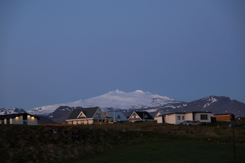 Twilight over landscape in Iceland