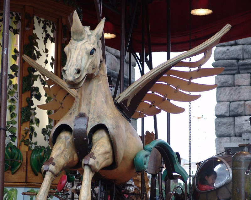 Details of Le Manege d'Andrea, a merry go round in France
