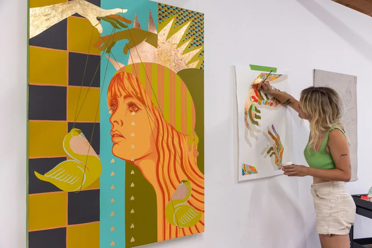 Artist Working on Painting