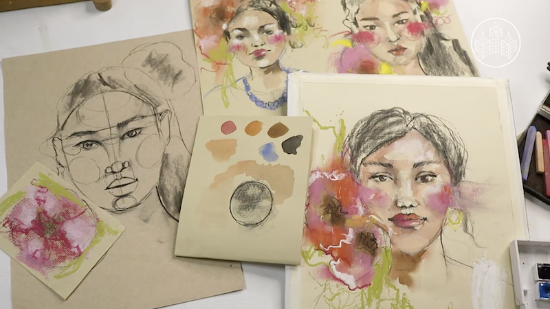New class for presale: Mixed Media Portrait Drawing