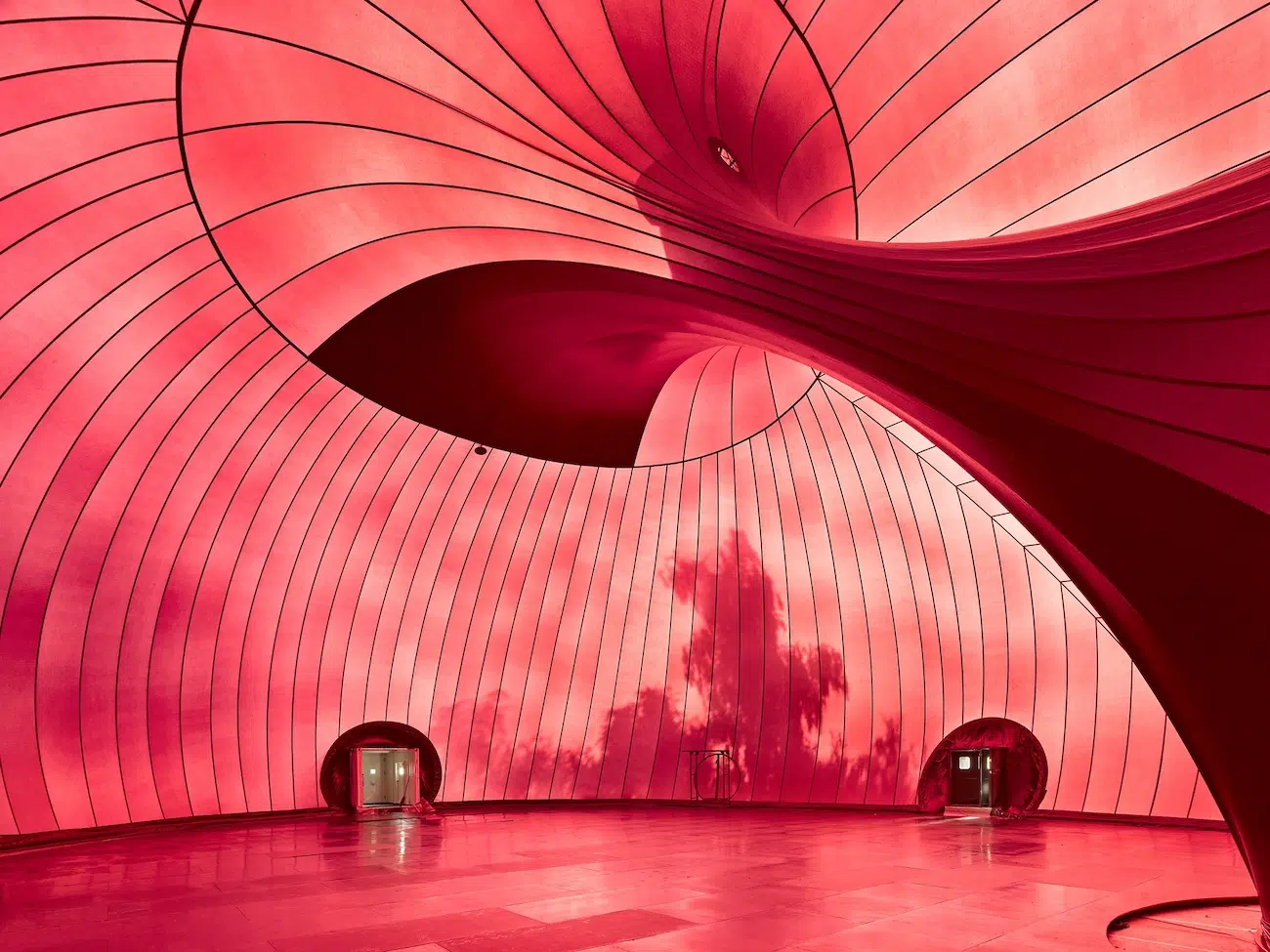 Anish Kapoor and the late architect Arata Isozaki's mobile concert hall, "Ark Nova," set up during the Lucerne Festival in Switzerland.