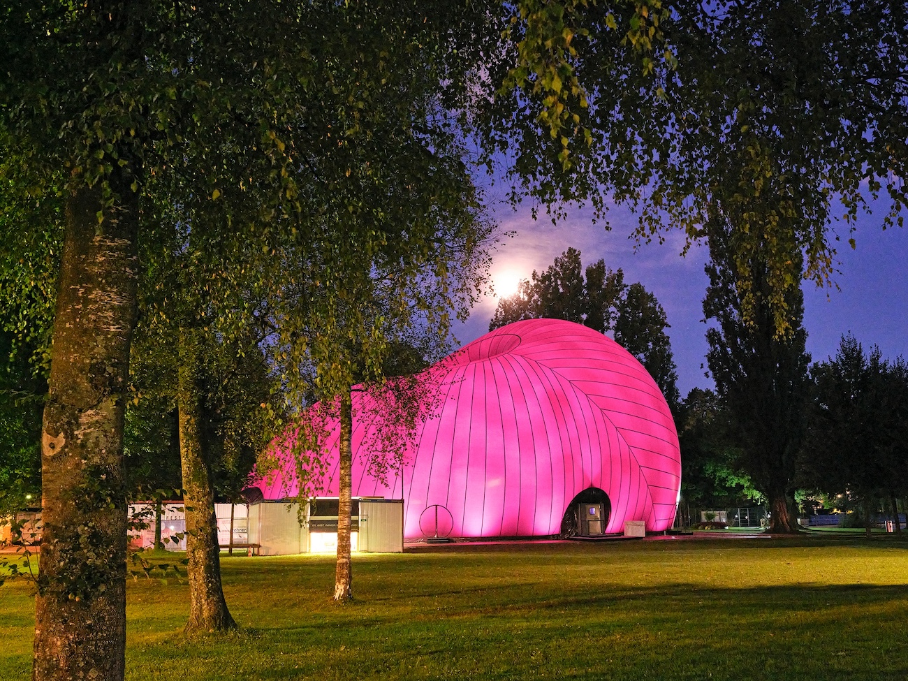 Anish Kapoor and the late architect Arata Isozaki's mobile concert hall, "Ark Nova," set up during the Lucerne Festival in Switzerland.