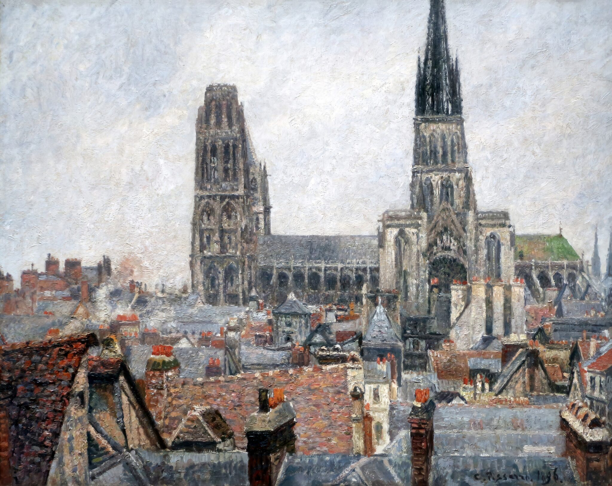 "The Roofs of Old Rouen, Notre-Dame Cathedral, Overcast Sky," 1896. (Photo: akg-images)