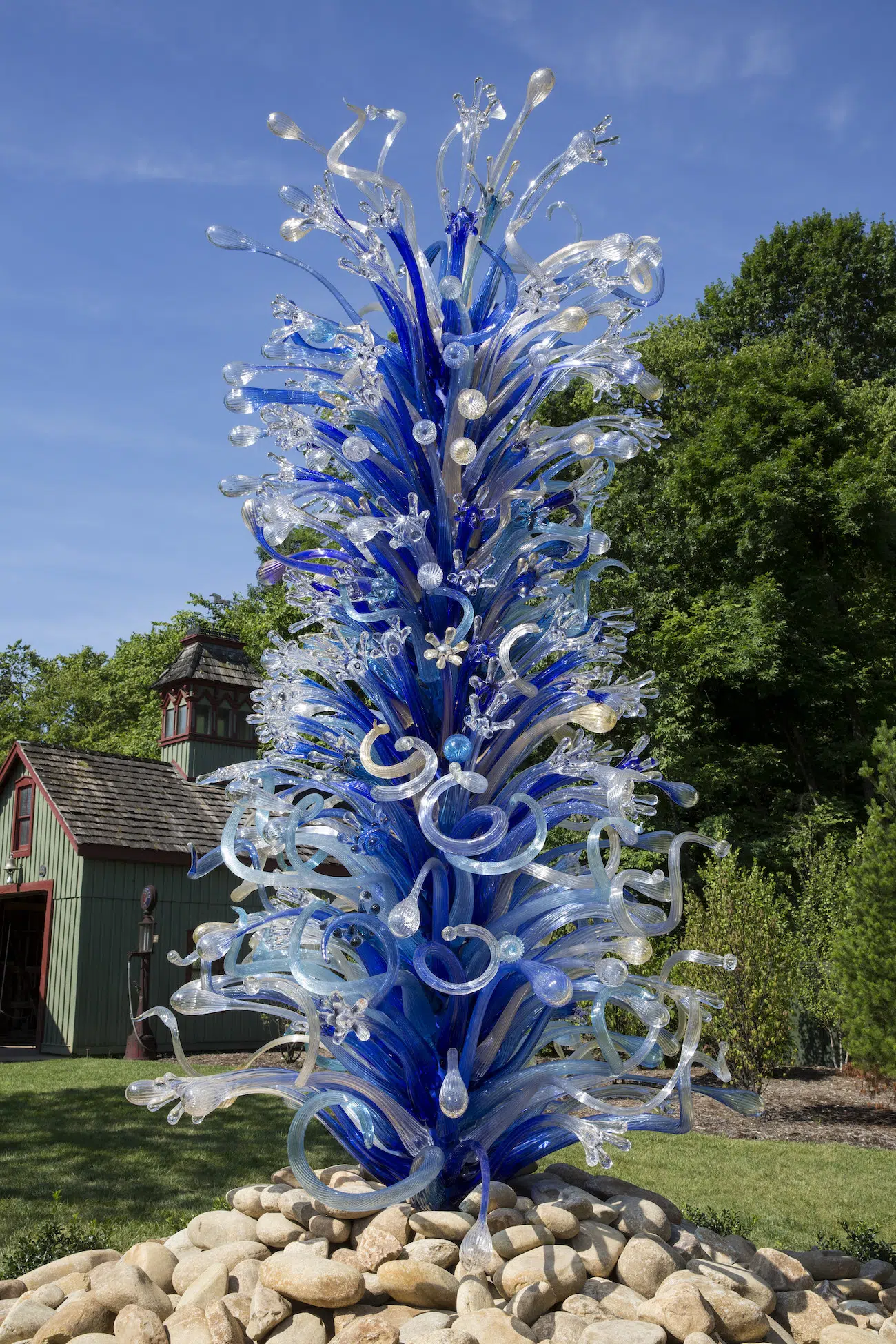 Installation view of Dale Chihuly's sculpture exhibition at Maker’s Mark in Bardstown, Kentucky.