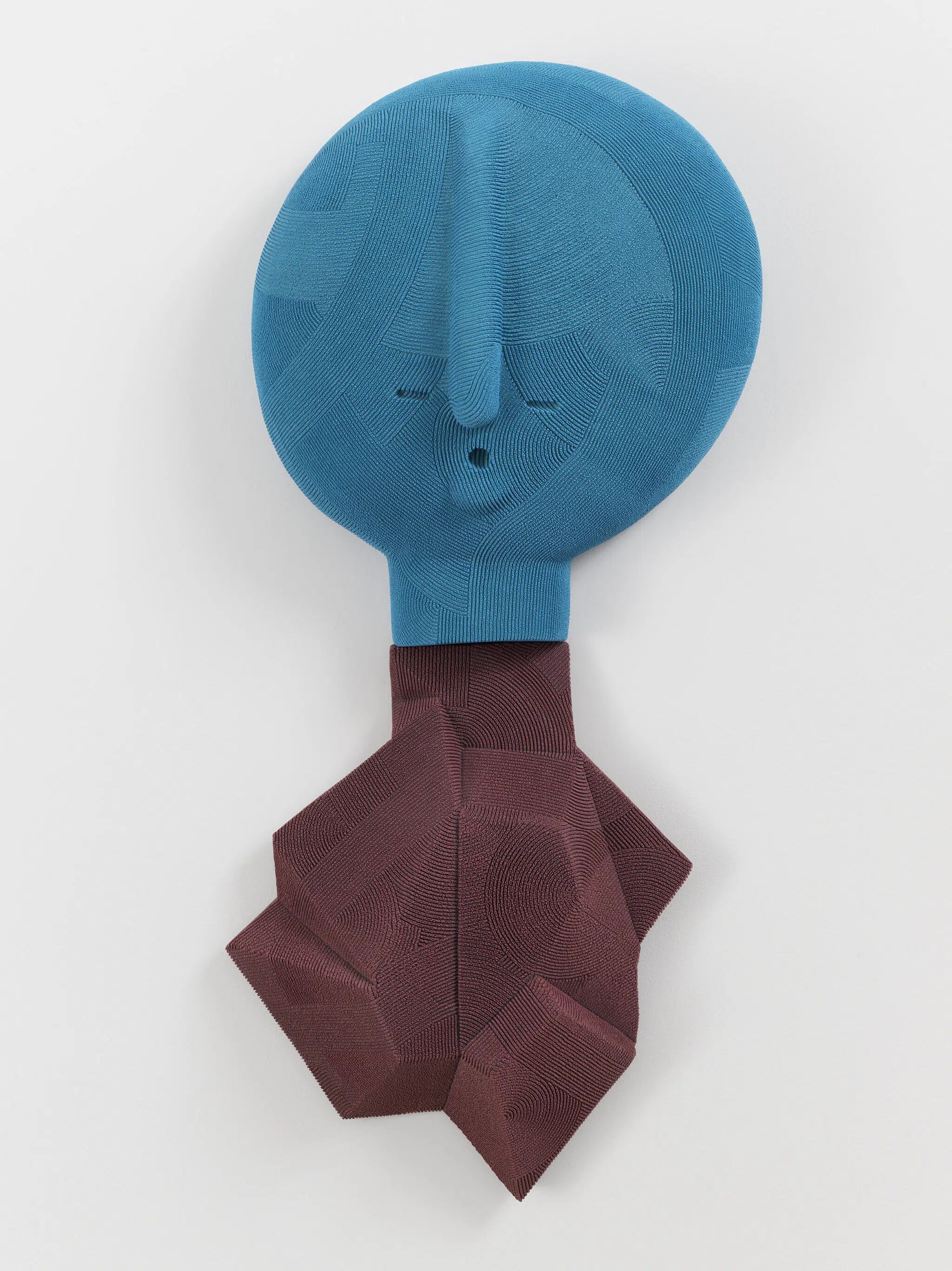 Playful ceramic sculpture created by En Iwamura for his solo exhibition, "Mask," at Ross+Kramer in January 2025