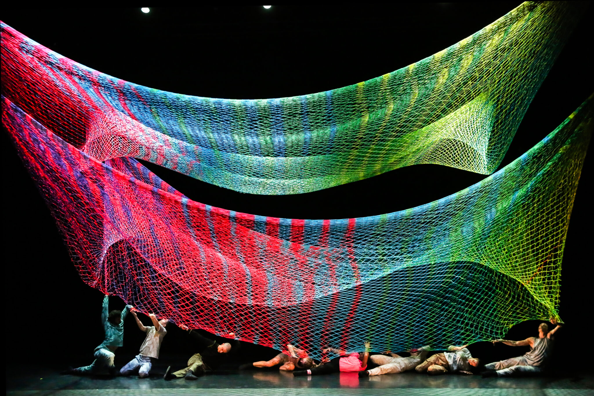 Public fiber art installation by Janet Echelman
