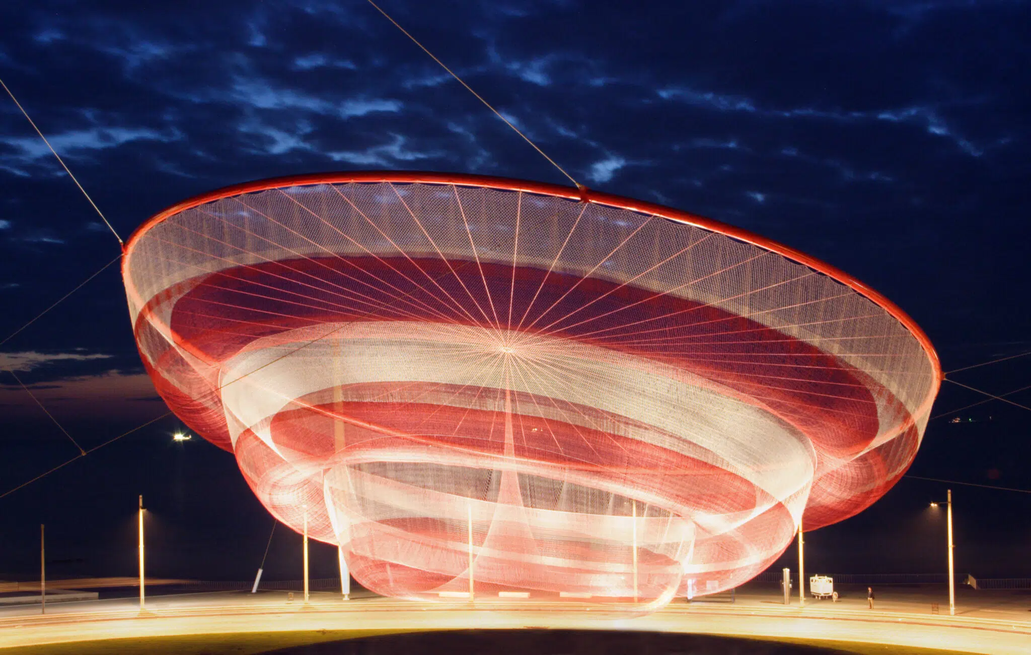 Public fiber art installation by Janet Echelman