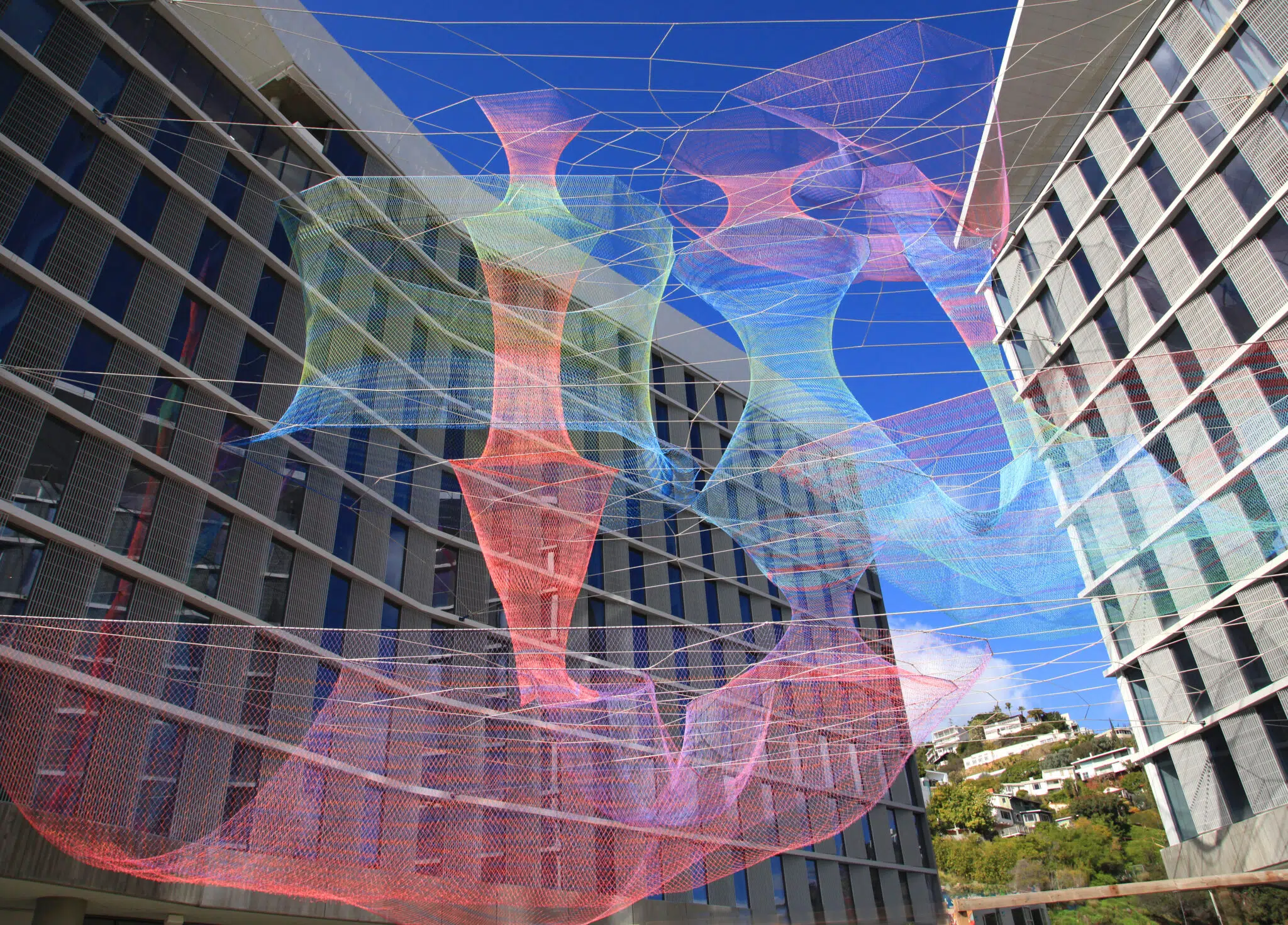 Public fiber art installation by Janet Echelman