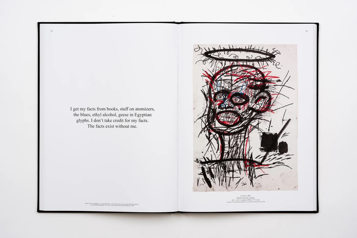 A spread from "Jean-Michel Basquiat The Head—The Mind," published by No More Rulers.