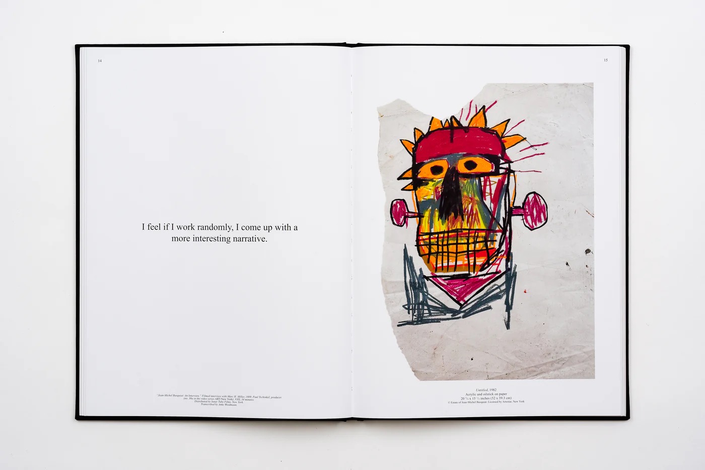 A spread from "Jean-Michel Basquiat The Head—The Mind," published by No More Rulers.