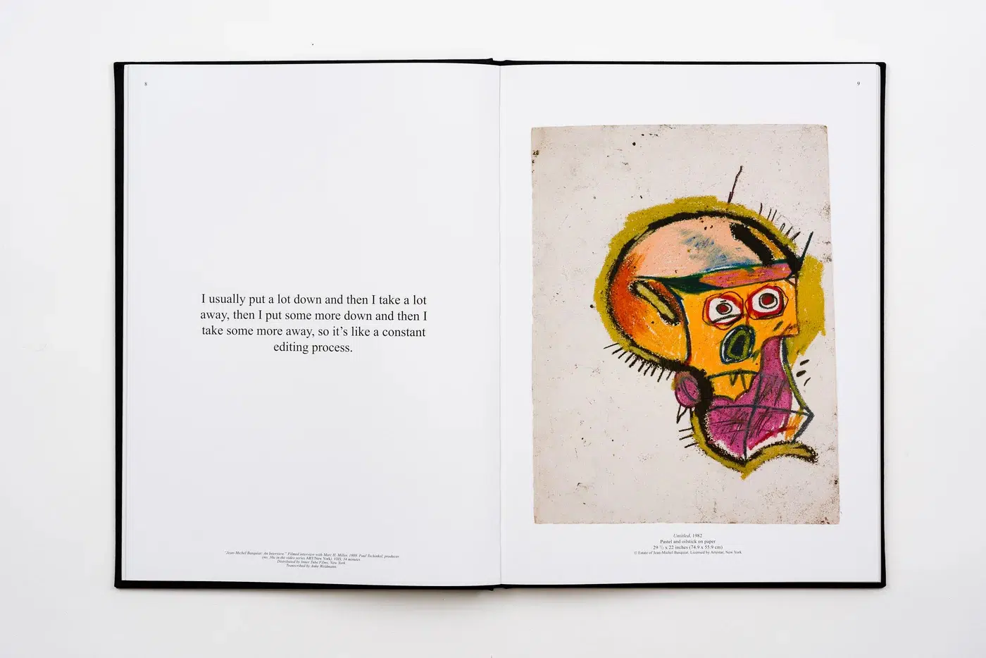 A spread from "Jean-Michel Basquiat The Head—The Mind," published by No More Rulers.