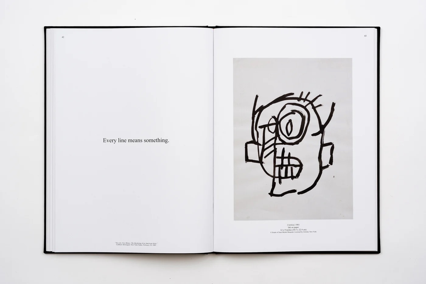 A spread from "Jean-Michel Basquiat The Head—The Mind," published by No More Rulers.