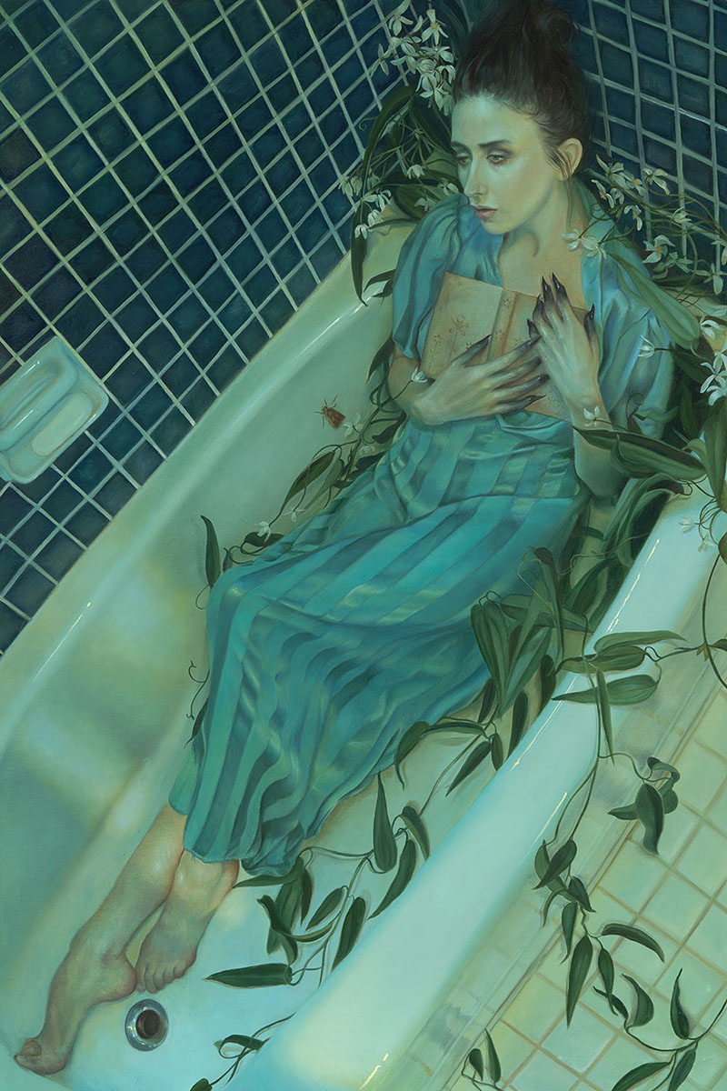 Painting by Kari-Lise Alexander, director of Roq la Rue Gallery