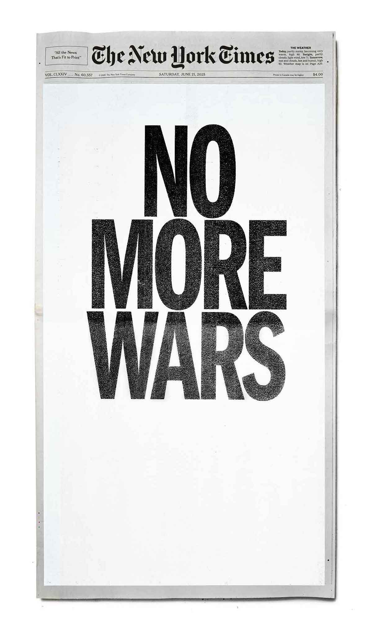 "No More Wars," June 21, 2025.