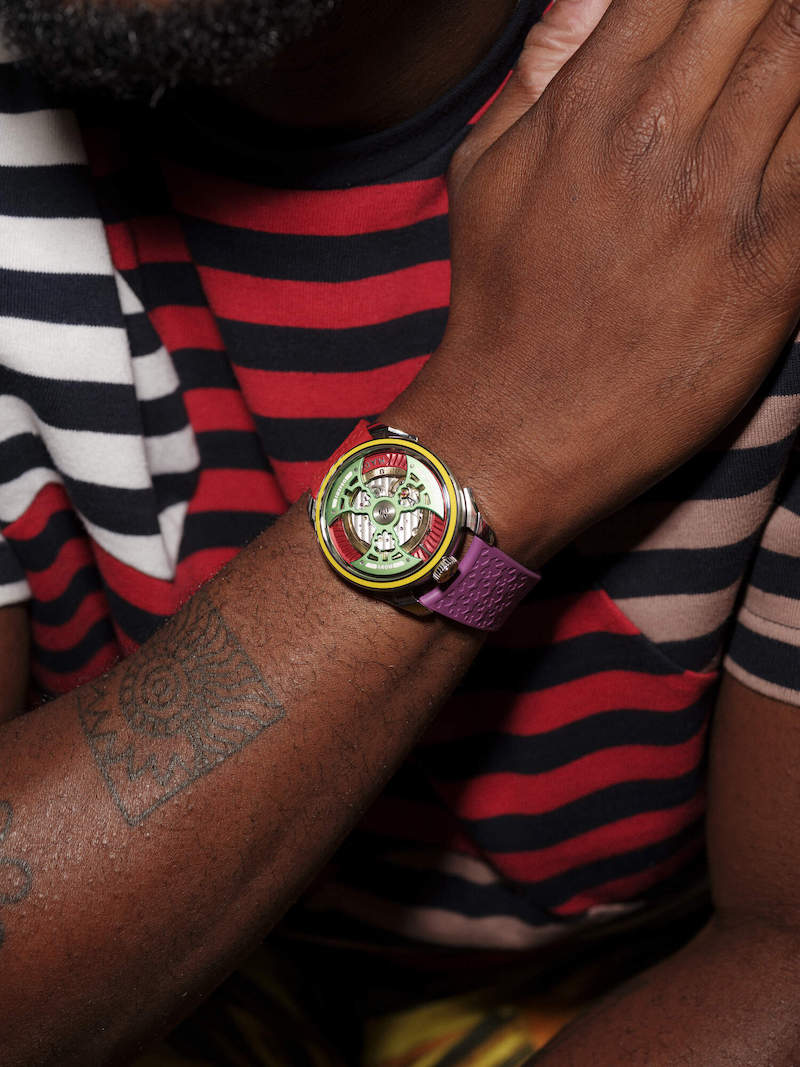 Yinka Ilori's "Grow Your Dreams" watch collection, produced in collaboration with MB&F's "M.A.D.Editions" line