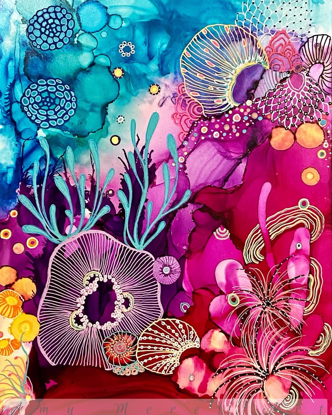 Mixed-Media Artist Finds Healing in Creating Her Vibrant Swirling Inkscapes [Interview]
