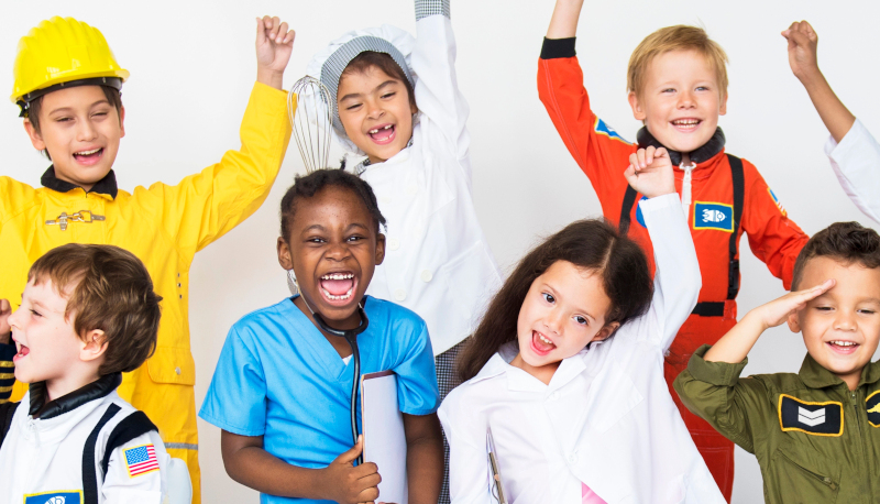 Children dressed up as dream careers