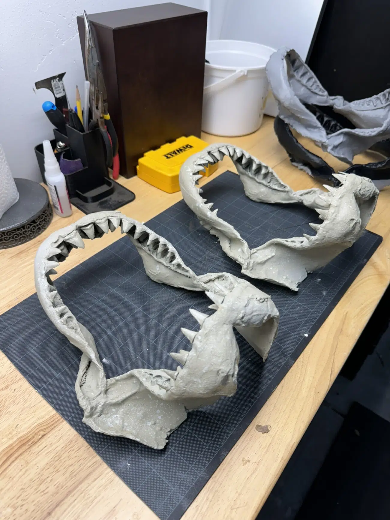 Shark jaw sculptures by Euan Rannachan