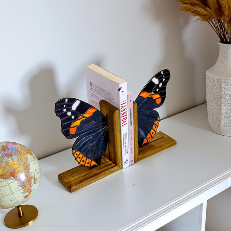 Stained Glass Butterfly Bookends by GlassArtSouvenirs