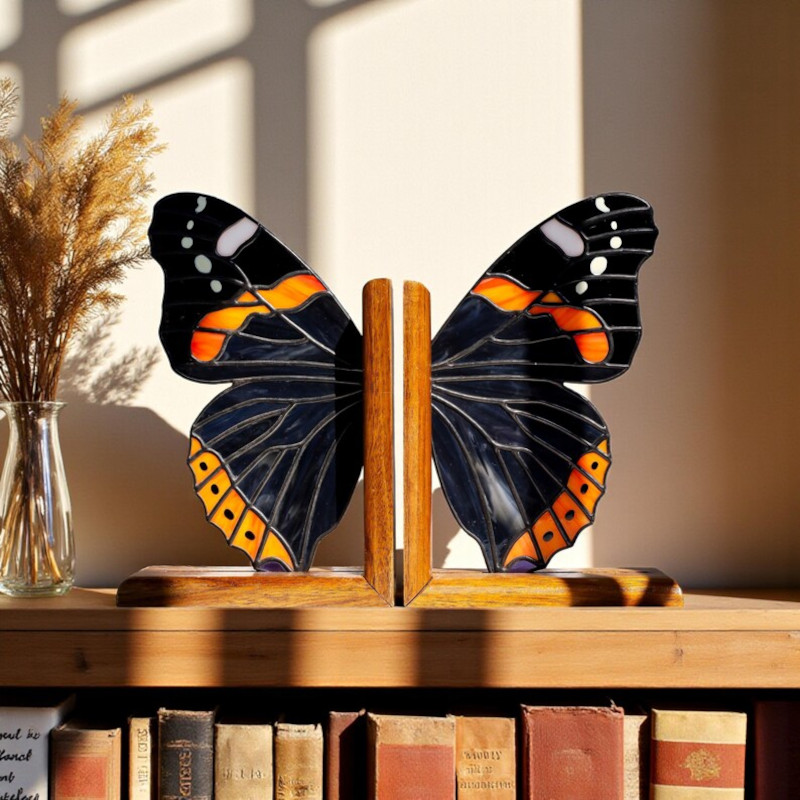 Stained Glass Butterfly Bookends by GlassArtSouvenirs