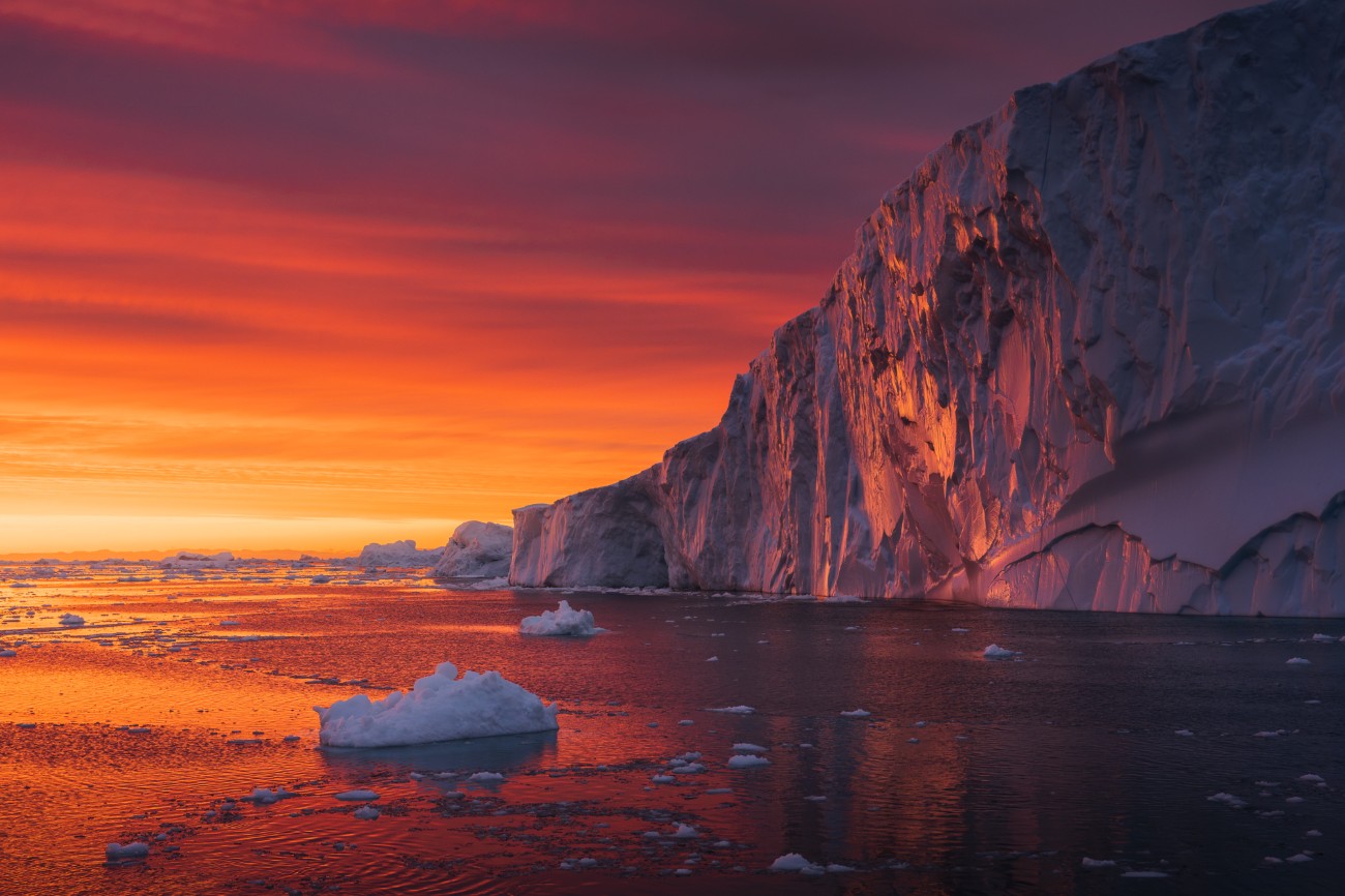 Sunset in Greenland by Albert Dros