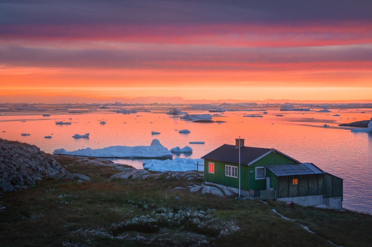 Sunset in Greenland by Albert Dros