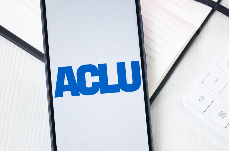 ACLU Logo or Icon on Phone Screen. 