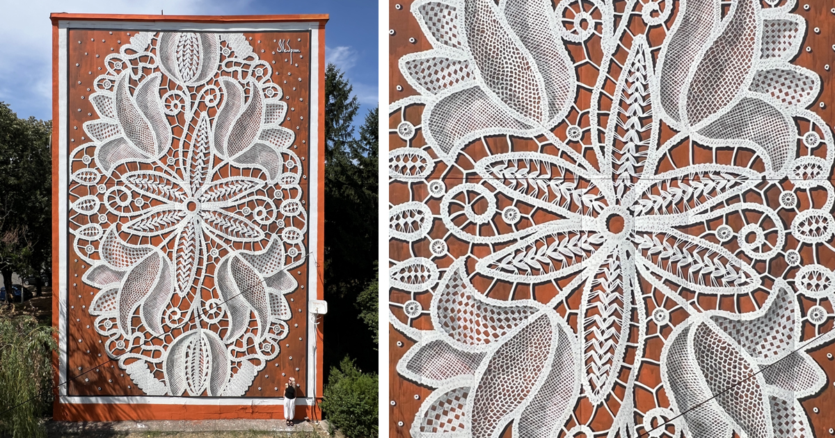 Monumental Lacework Mural Highlights Cultural Heritage of a Romanian City’s Fabric