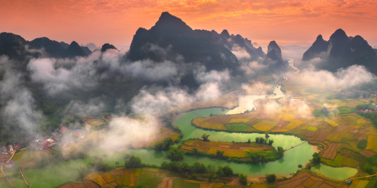 Panorama of Trung Khanh, Cao Bang, Viet Nam