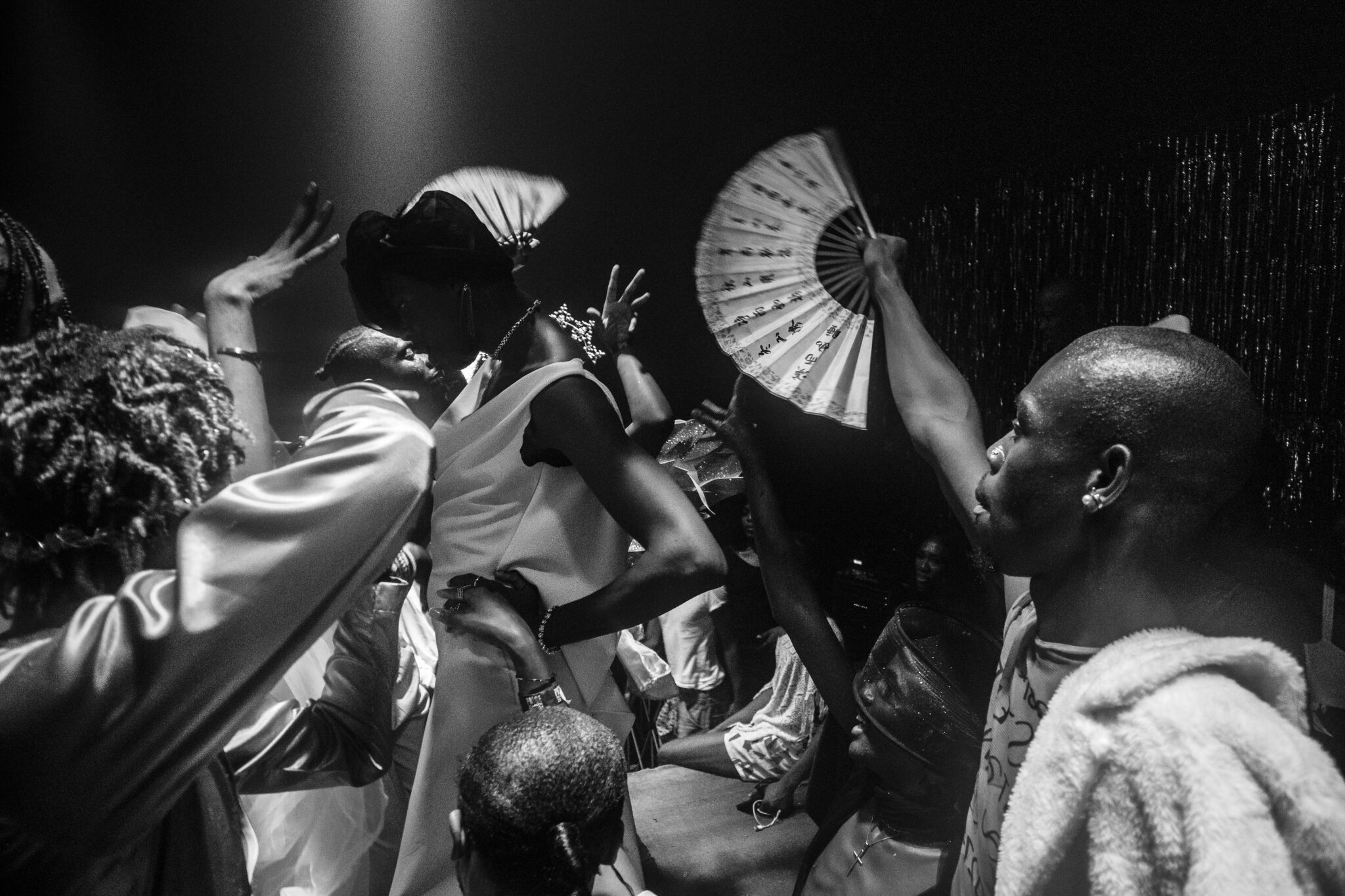 Temiloluwa Johnson, 2024. On June 21, 2024, a ballroom event was held in an underground venue as part of the week-long Pride in Lagos celebrations. Despite threats of legal prosecution, widespread societal discrimination, and physical violence, members of Nigeria’s LGBTQ continue to seek spaces for self-expression and celebration.