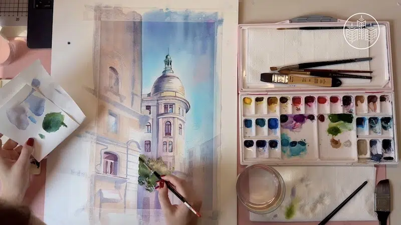 Launch article for "Architectural Watercolors"