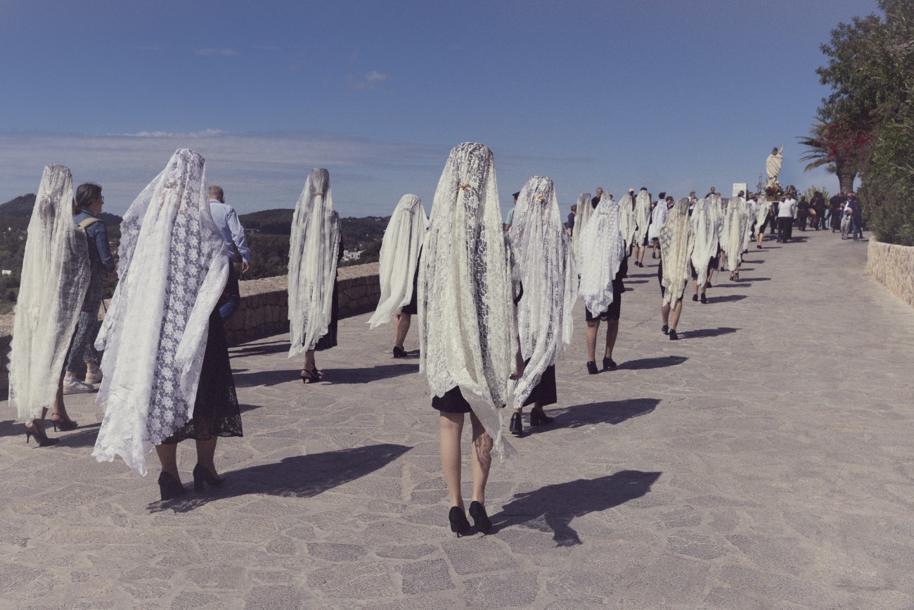 Procession de Santa Semana on Easter Sunday in the town of Santa Eulalia in Ibiza