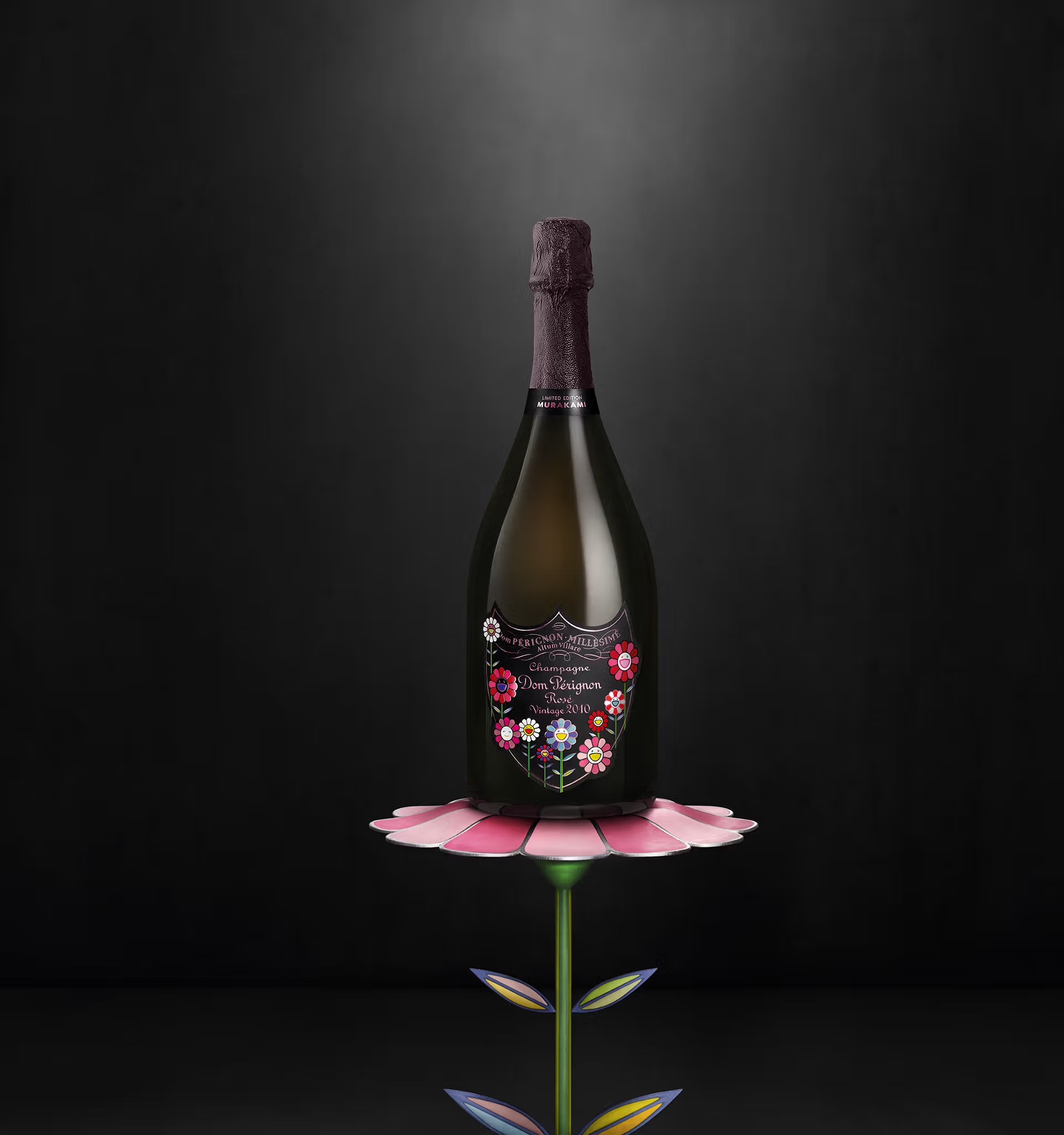 Bottle from Takashi Murakami's collaboration with Dom Perignon
