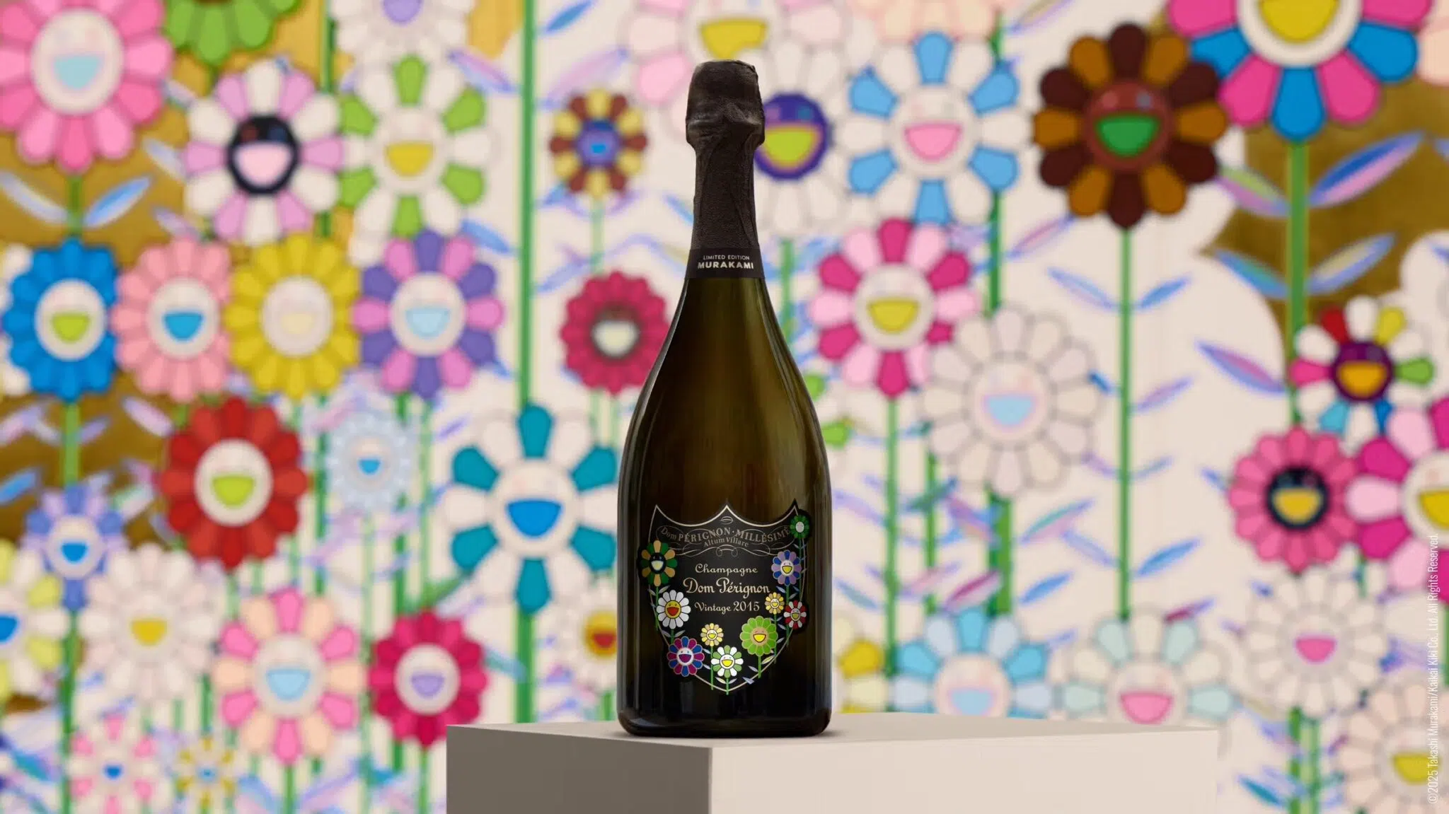 Bottle from Takashi Murakami's collaboration with Dom Perignon