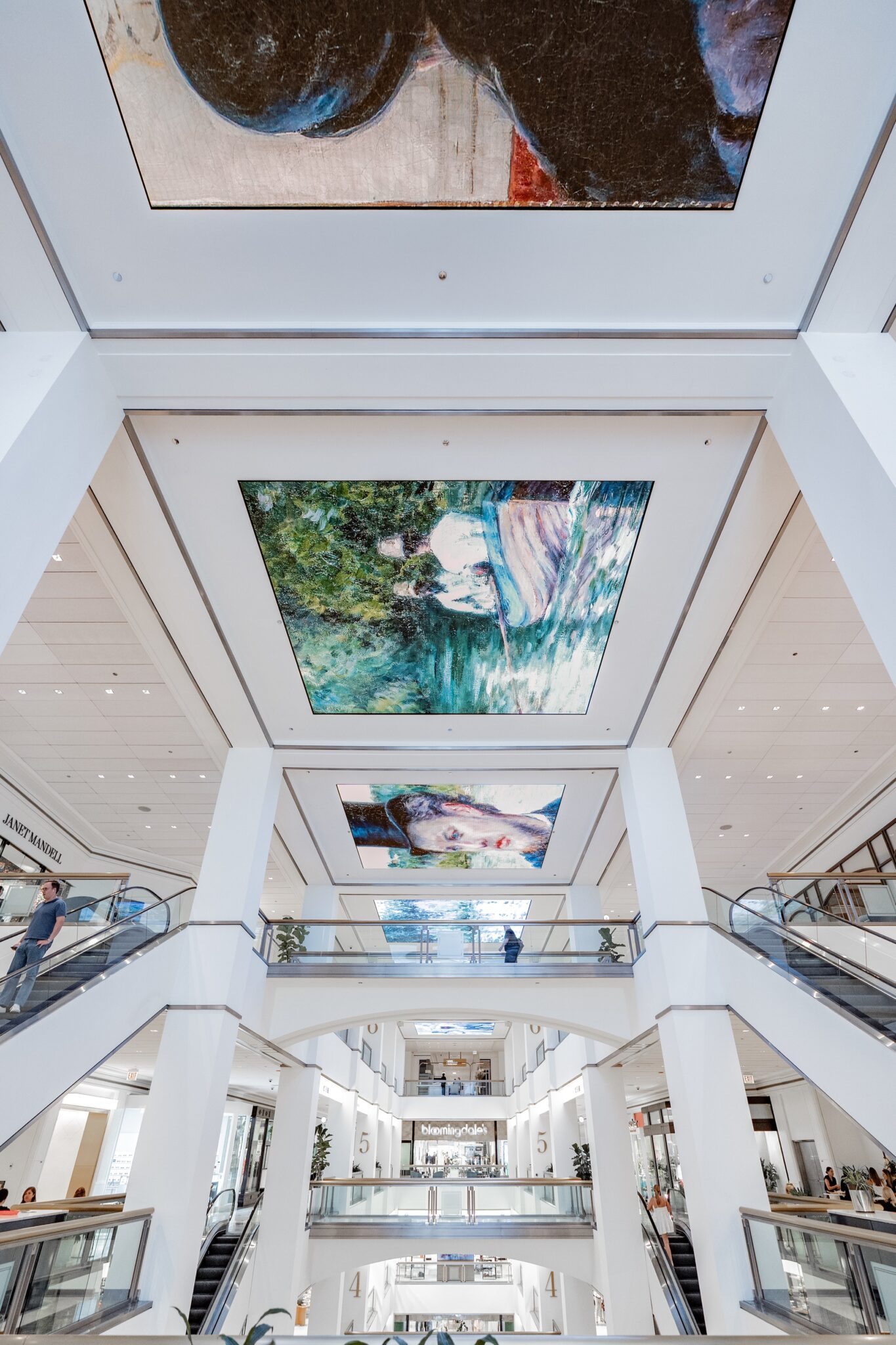 View of the immersive, digital installation at Chicago's Magnificent Mile created in collaboration with the Art Institute of Chicago and the Canopy, featuring six of Gustave Caillebotte's most famous paintings