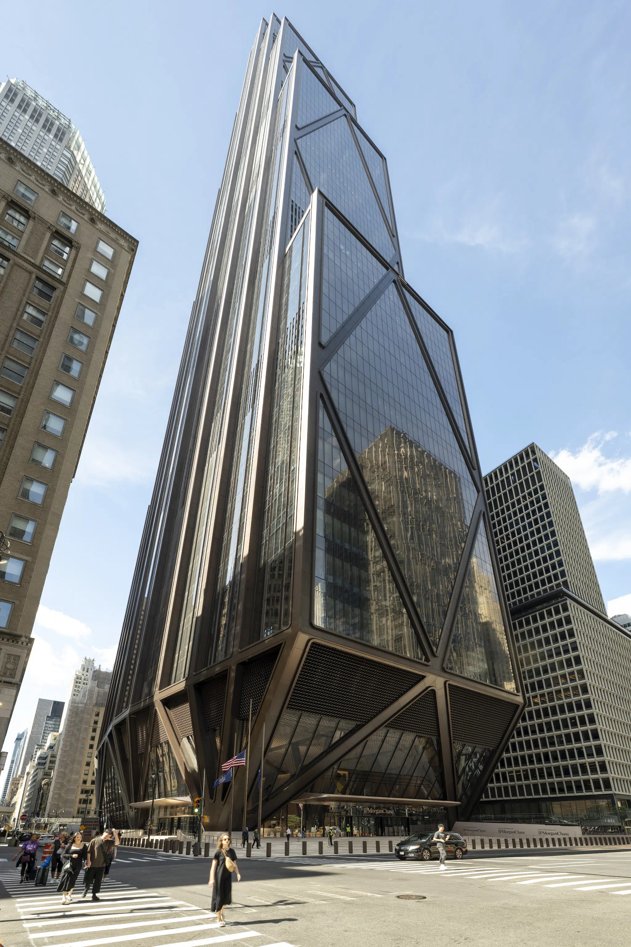 Exterior de la nueva sede global de JPMorgan Chase en 270 Park Avenue, Nueva York, Nueva York, diseñada por Foster + Partners.
