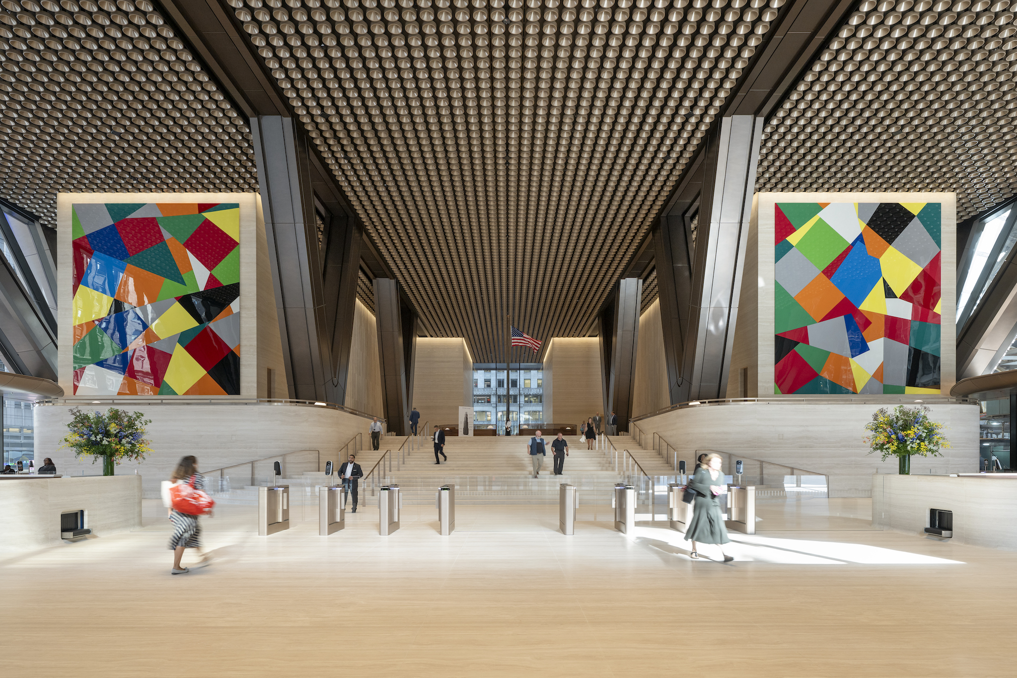 Interior de la nueva sede mundial de JPMorgan Chase en 270 Park Avenue, Nueva York, diseñado por Foster + Partners.