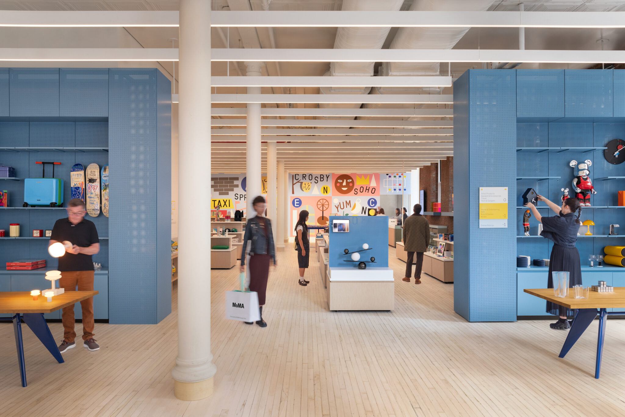 Interior shot of the recently-reopened and renovated MoMA Design Store in SoHo
